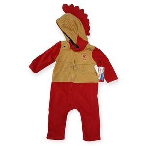 Mascot Wear USC Trojans Hooded Fleece Zip Coverall 18 Mos Toddler NEW